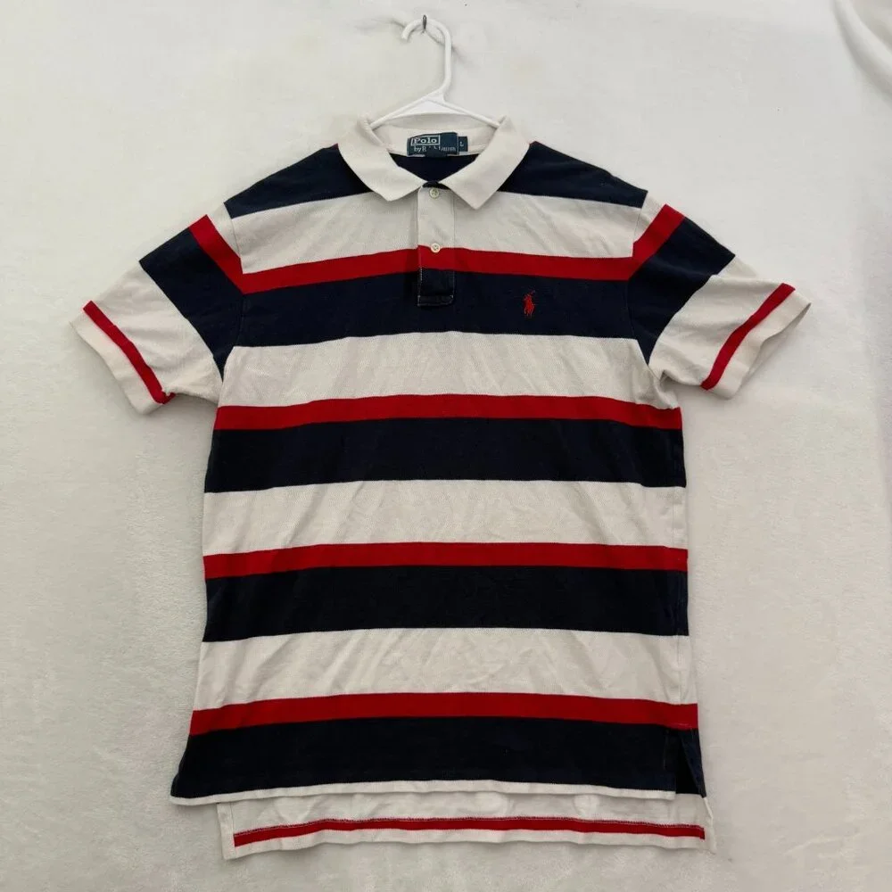 Polo Ralph Lauren Polo Shirt Mens Multicolor Stripe Pony Preppy Knit Casual